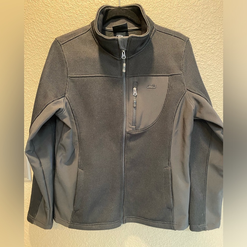 CB ladies, sports jacket, black, front zipper with pocket zipper embellishment